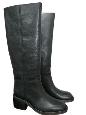 Franco Sarto Niva Black Leather Knee High Boots NIB - Wide Calf